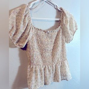 Paper Crane Cream floral top